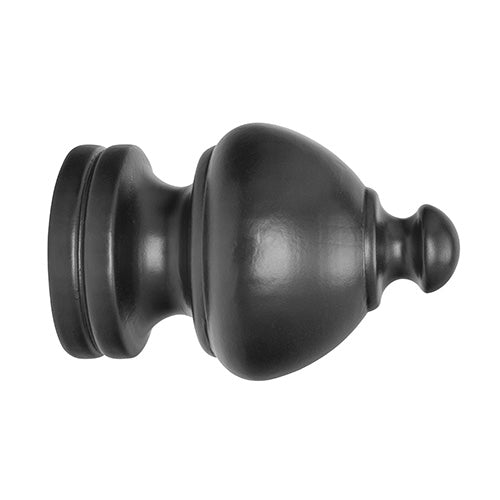 black Kirsch 2" Wood Trends Sherwood Finial