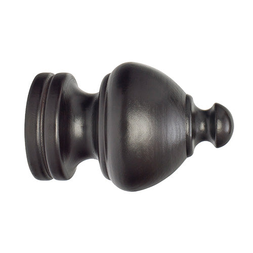 dark chocolate Kirsch 2" Wood Trends Sherwood Finial