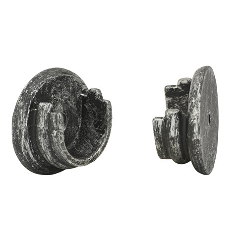 graphite Kirsch 1" Wrought Iron Inside Mount Socket