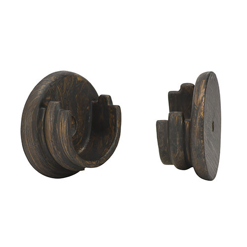 copper Kirsch 1" Wrought Iron Inside Mount Socket