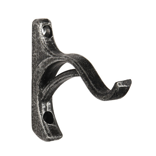 graphite Kirsch 1" Wrought Iron 3 1/2" Return Bypass Bracket