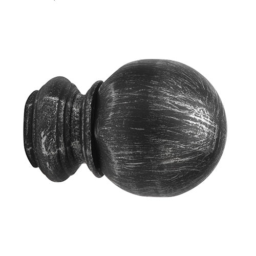 graphite Kirsch 1 3/8" Wrought Iron Pedestal Ball Finial
