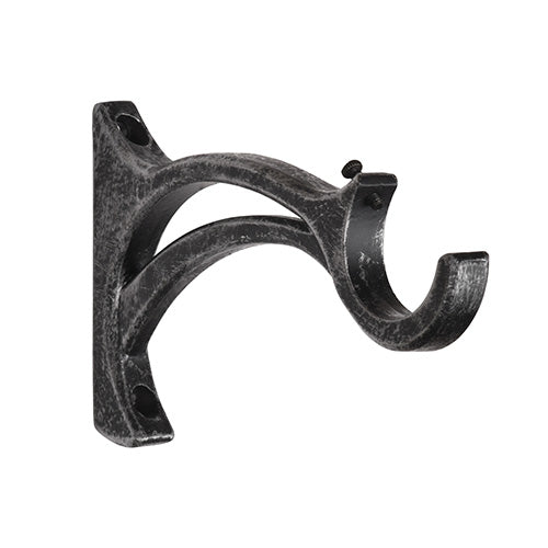 Graphite Kirsch 1 3/8" Wrought Iron 5 3/8" Return Bracket