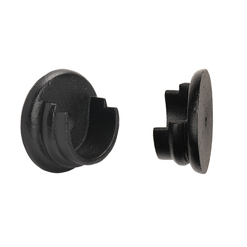 black Kirsch 1 3/8" Wrought Iron Inside Mount Socket