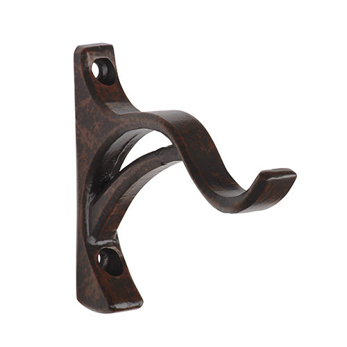 Rust Kirsch 1 3/8" Wrought Iron 3 1/2" Return Bypass Bracket