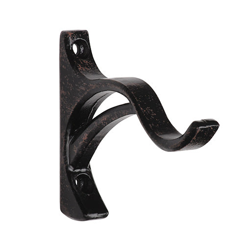 Iron Oxide Kirsch 1 3/8" Wrought Iron 3 1/2" Return Bypass Bracket