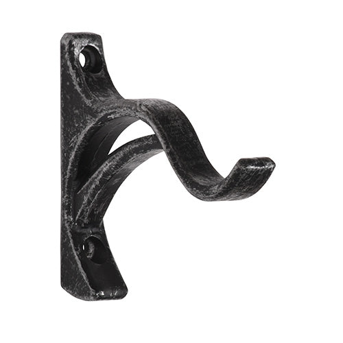 Graphite Kirsch 1 3/8" Wrought Iron 3 1/2" Return Bypass Bracket