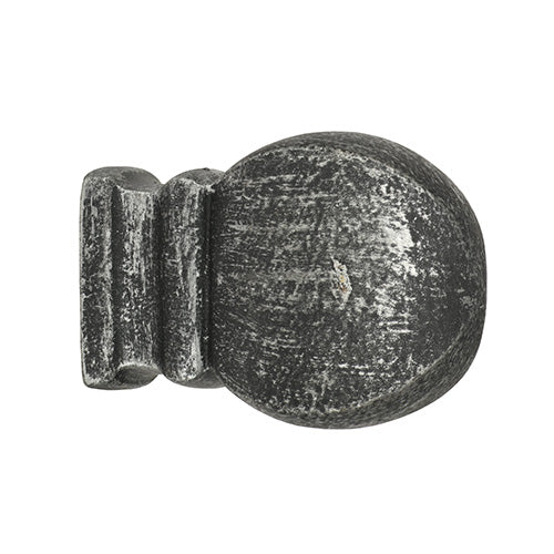graphite Kirsch 1 3/8" Wrought Iron Petite Modern Ball Finial