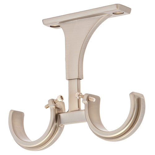 Satin Nickel Kirsch 1 3/8" Designer Metals Double Ceiling Bracket