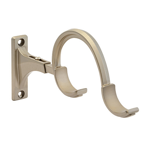 Satin NIckel Kirsch 1 3/8" Designer Metals Double Bypass Bracket