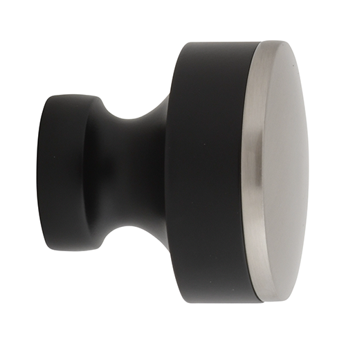 black and satin nickel Kirsch 1" Designer Metals Maxwell Finial