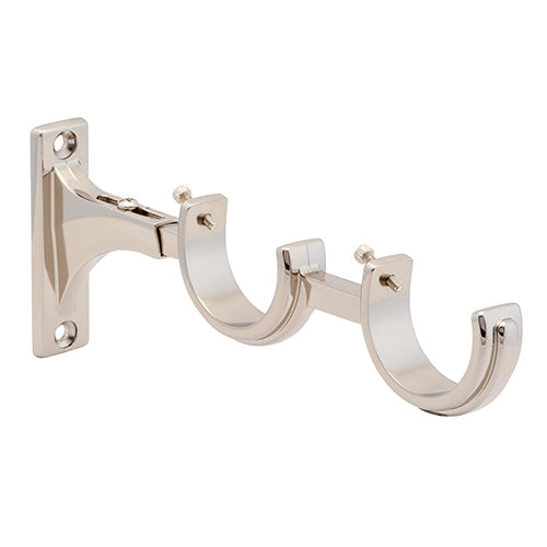 Polished Nickel Kirsch 1 3/8" Designer Metals Decorative Double Bracket