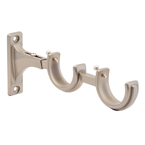 Satin Nickel Kirsch 1 3/8" Designer Metals Decorative Double Bracket