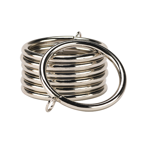 polished nickel Kirsch 1 3/8" Designer Metals Rings