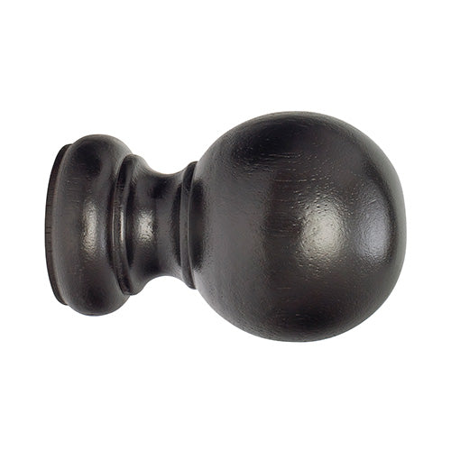 dark chocolate Kirsch 2" Wood Trends Wood Ball Finial