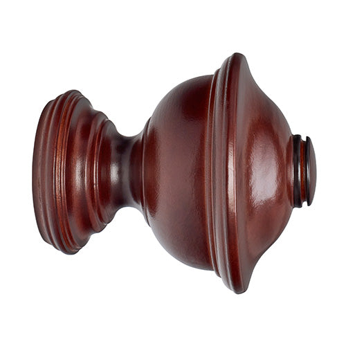 mahogany Kirsch 2" Wood Trends Chaucer Finial