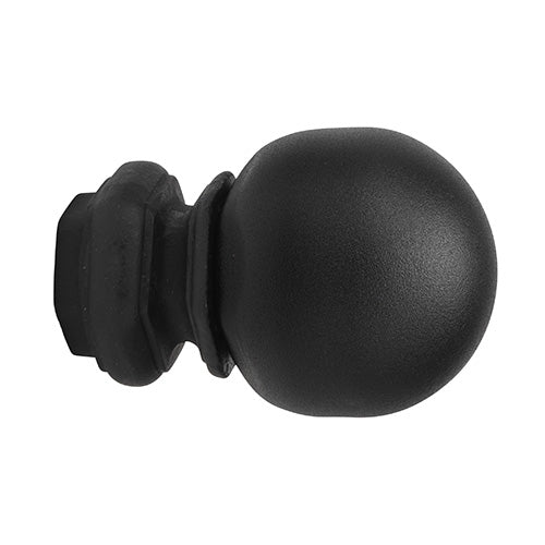 black Kirsch 1" Wrought Iron Pedestal Ball Finial
