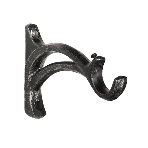 graphite Kirsch 1" Wrought Iron 5 3/8" Return Bracket