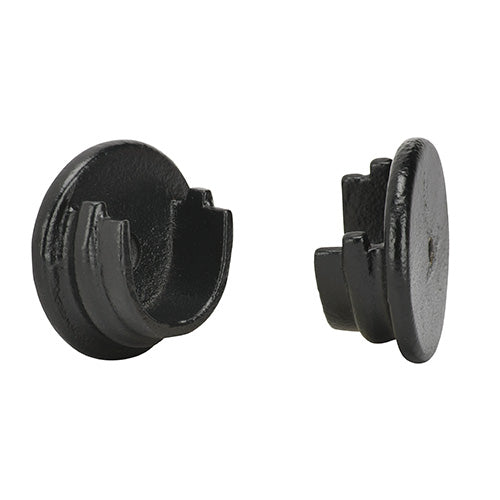 black Kirsch 1" Wrought Iron Inside Mount Socket