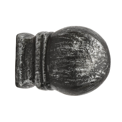 Graphite Kirsch 1" Wrought Iron Petite Modern Ball Finial