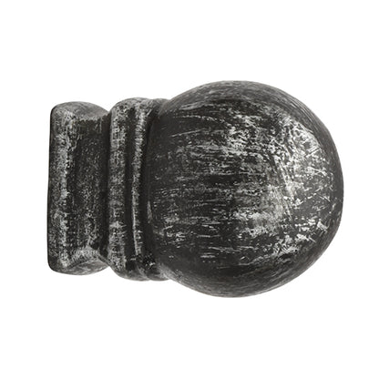 Graphite Kirsch 1" Wrought Iron Petite Modern Ball Finial