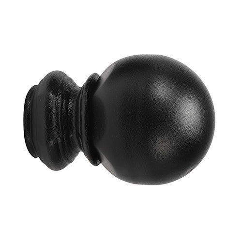black Kirsch 1 3/8" Wrought Iron Pedestal Ball Finial
