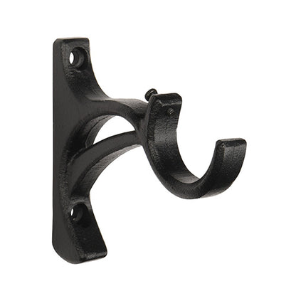 Black Kirsch 1 3/8" Wrought Iron 5 3/8" Return Bracket