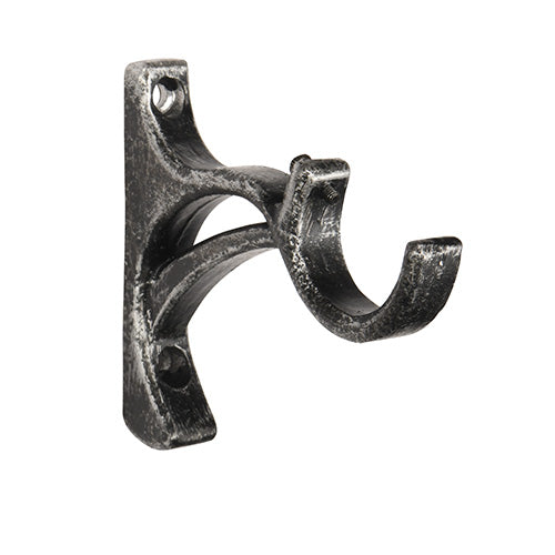 graphite Kirsch 1 3/8" Wrought Iron 5 3/8" Return Bracket