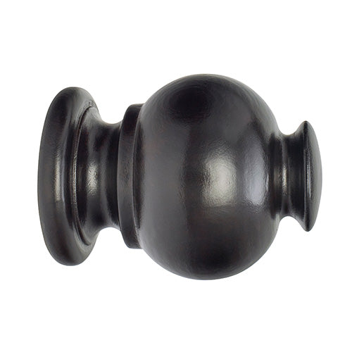 Ceramic Mahogany Ball Finial Nickel Base 1.40"h - Traditional Ceramic Mahogany Ball Finial Nickel Base 1.40"h - Traditional