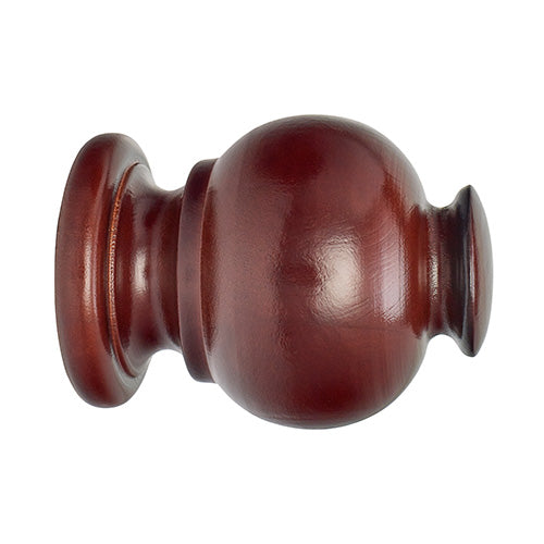 Mahogany Kirsch 1 3/8" Wood Trends Button Ball Finial