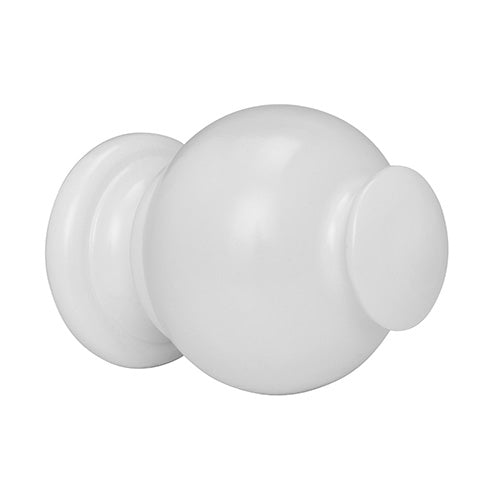 White Kirsch 1 3/8" Wood Trends Button Ball Finial