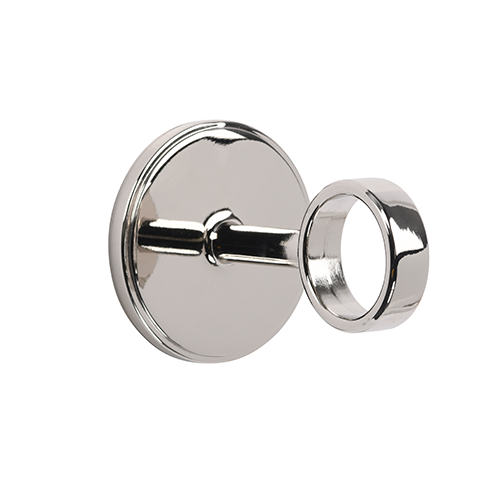 polished nickel Kirsch 1 3/8" Designer Metals 3" Return O Bracket