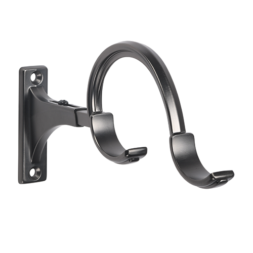 gunmetal Kirsch 1 3/8" Designer Metals Double Bypass Bracket
