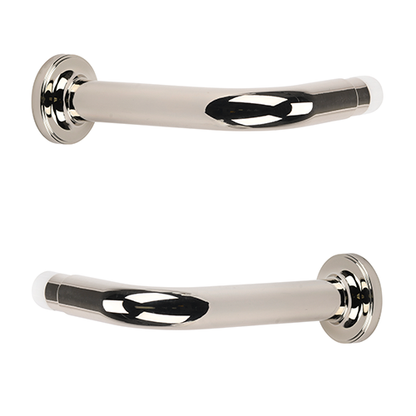 polished nickel Kirsch 1 3/8" Designer Metals 6" French Returns