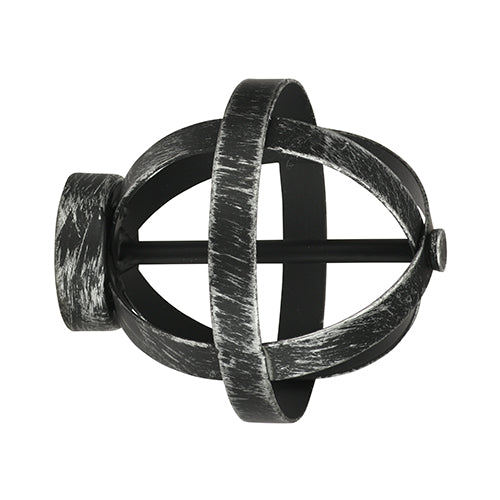 graphite Kirsch 1" Wrought Iron Axiom Finial